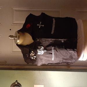 Handmade denim black vest